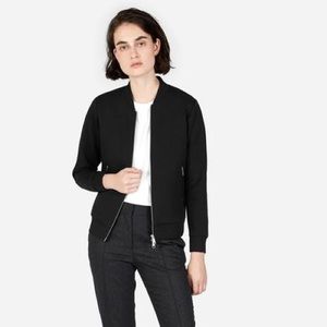 EVERLANE Black STREET FLEECE BOMBER Jacket sz S